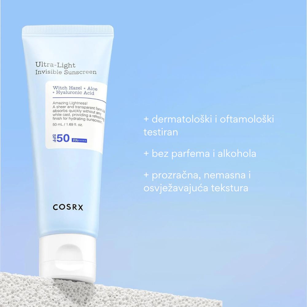 COSRX | Ultra lahek nevidni zaščitni faktor SPF 50+