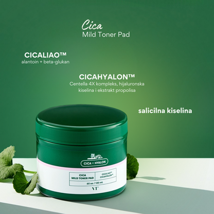 VT Cosmetics | Cica nežne tonizirajuće blazinice