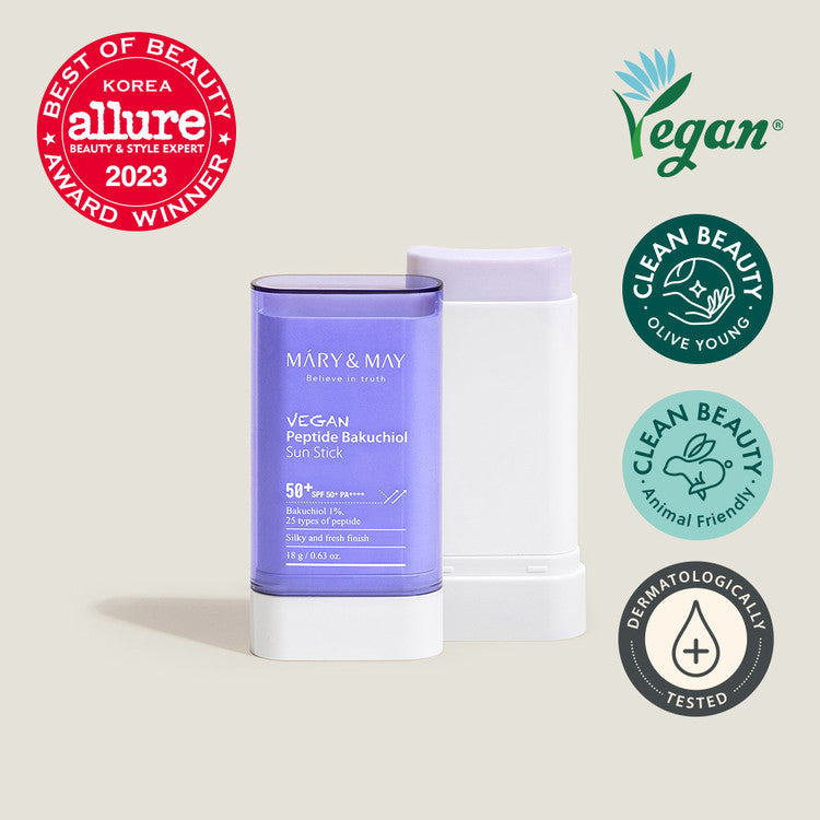 MARY &amp; MAY | Veganska peptidna bakuchiol palica za zaščito pred soncem